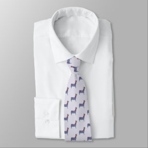 Embossed Indigo Gradient Paw Print Dog Outline Neck Tie