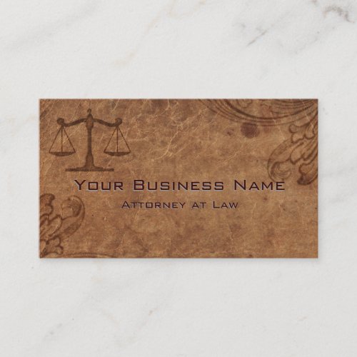 Embossed Leather Attorney at Law Business Card