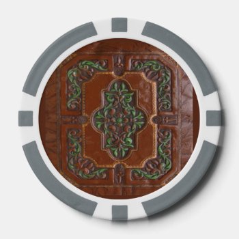 Embossed Leather Look ~ Poker Chip Set by Andy2302 at Zazzle