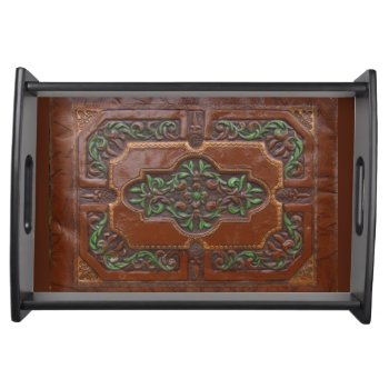 Embossed Leather Look ~ Serving Tray by Andy2302 at Zazzle