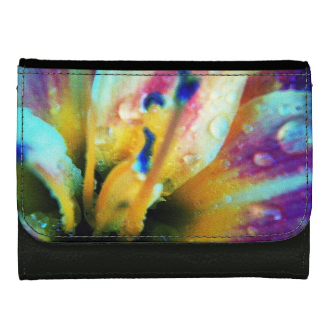 Embossed Lily Leather Wallet For Women (Front)