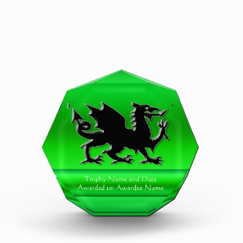 Embossed_look Black Dragon on green chrome_effect Award