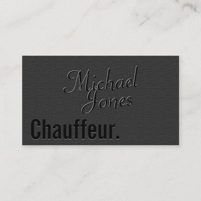 Embossed Look Chauffeur Business Card (Front)