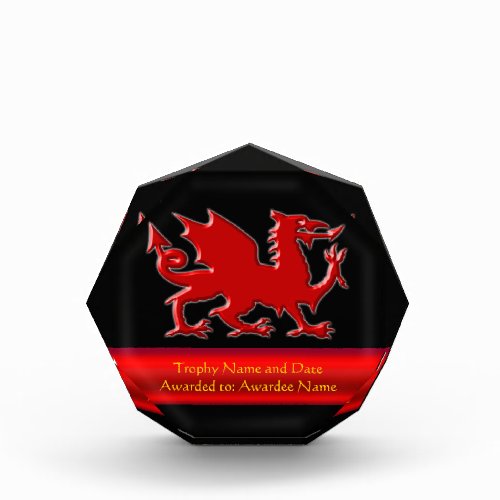 Embossed_look Dragon with red chrome_effect stripe Award