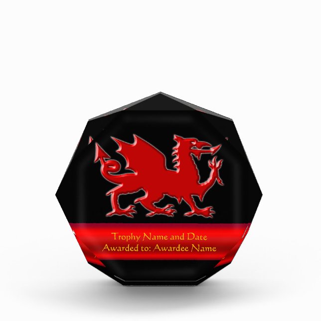 Embossed-look Dragon with red chrome-effect stripe Award (Front)