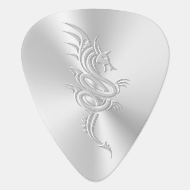 Embossed-look Eastern Dragon Guitar Pick (Front)