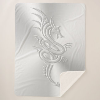 Embossed-look Eastern Dragon Sherpa Blanket