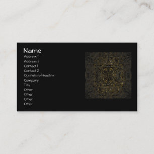 Embossed Look Gold on Black Floral Business Card