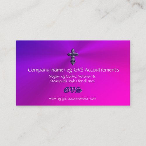 Embossed-look Gothic Cross logo with Monogram Business Card