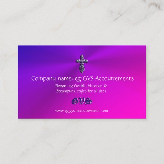 Embossed-look Gothic Cross logo with Monogram Business Card
