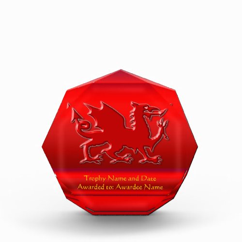 Embossed_look Red Dragon on red chrome_effect Award