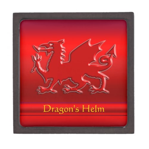 Embossed_look Red Dragon on red chrome_effect Jewelry Box