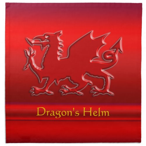 Embossed_look Red Dragon on red chrome_effect Napkin