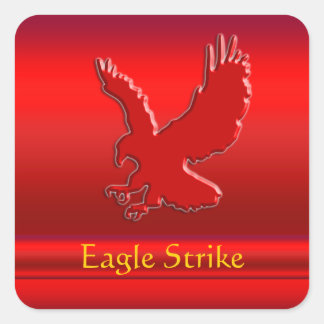 Embossed-look Red Eagle on red metallic-effect Square Sticker