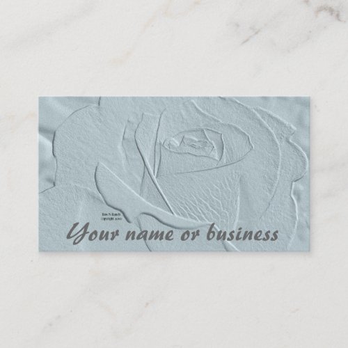 Embossed Look Rose Light Teal Business Card