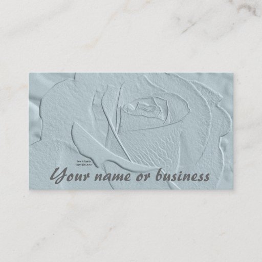 Customizable Embossed Look Rose Light Teal Business Card