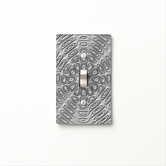 Embossed Look Silver Gray Metal Sand Flower Light Switch Cover (In Situ)