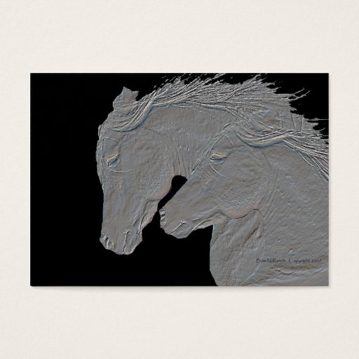 Customizable Embossed Look Silver Horses Business Card