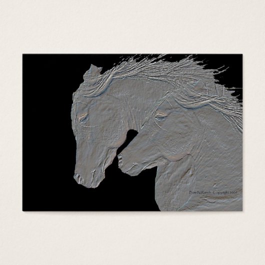 Embossed Look Silver Horses (Front)
