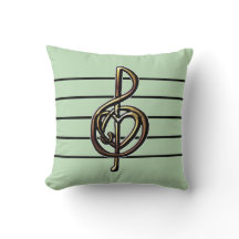 Embossed Look Treble Clef and Heart Any Color Mint