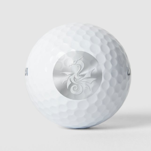 Embossed-look Tribal Dragon Golf Balls (Front)