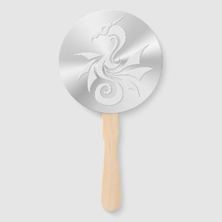 Embossed-look Tribal Dragon Hand Fan
