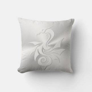 Embossed-look Tribal Dragon Throw Pillow