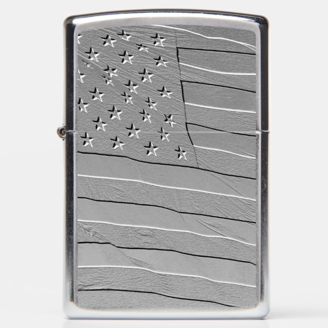 Embossed looking American flag Zippo Lighter (Front)