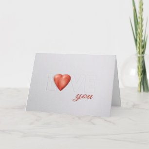 Embossed LOVE Valentines Card