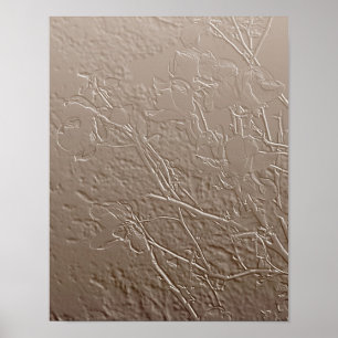 Embossed Magnolia Blossoms Floral Art Design Poster