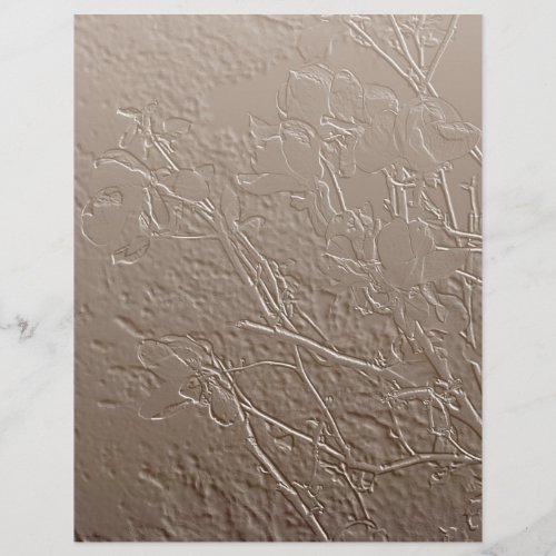 Embossed Magnolias Brown Floral Scrapbook Paper