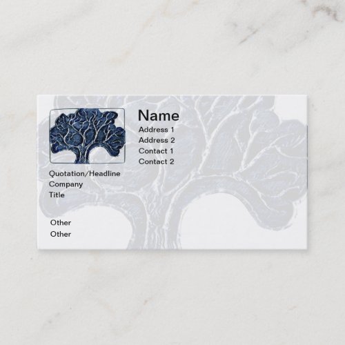 Embossed Metal Tree _ Blue Business Card