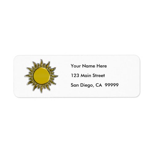 Embossed Metallic Gold Radiant Sun Label