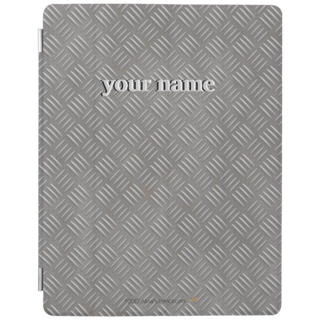Embossed Metallic Look Gray Personalized Name ipad