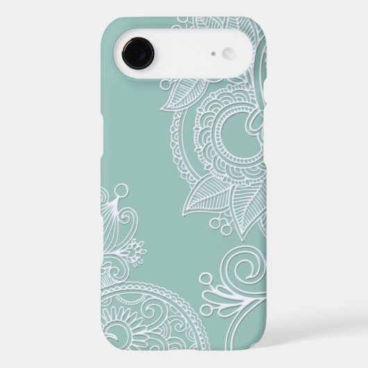 Embossed Mint Paisley Case-Mate iPhone Case (Back)
