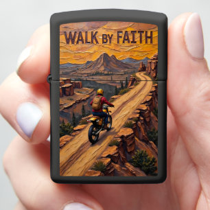 Embossed Motorcycle Desert Ridge Zippo Lighter