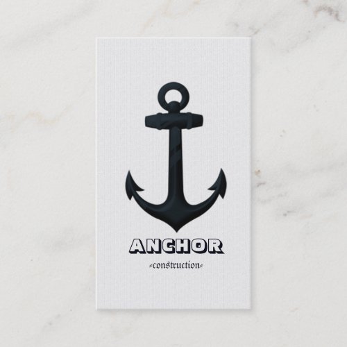 Embossed Navy Blue Nautical ANCHOR Business Card Template