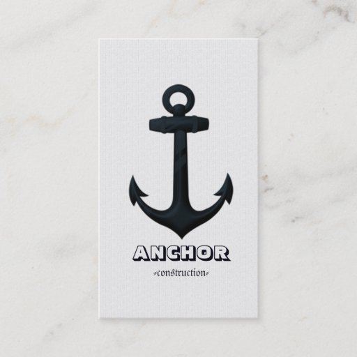 Customizable Embossed Navy Blue Nautical ANCHOR Business Card Template