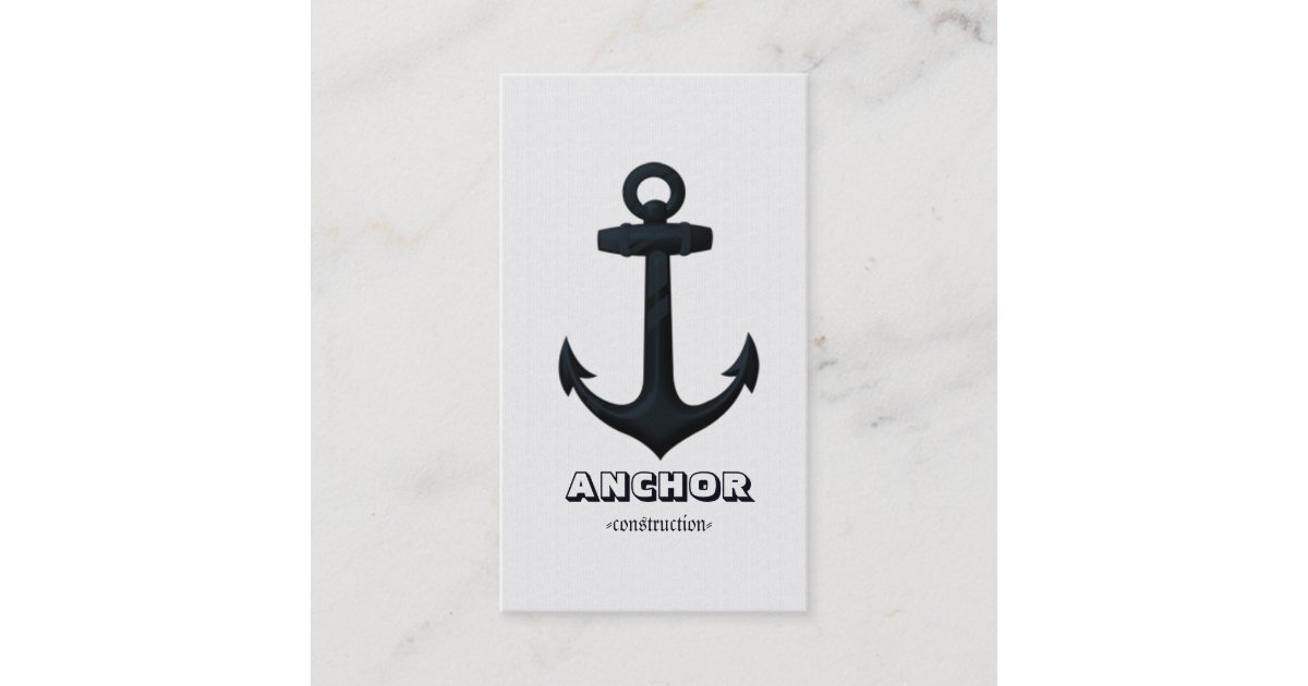 Embossed Navy Blue Nautical ANCHOR Business Card Zazzle