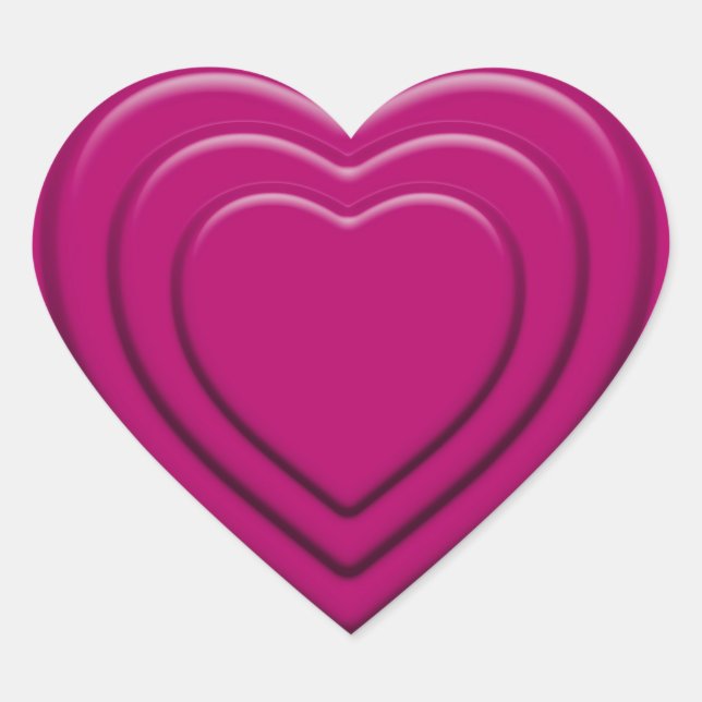 Embossed Pink Heart Sticker (Front)
