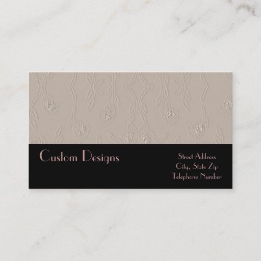 Customizable Embossed Platinum on Black Business Cards