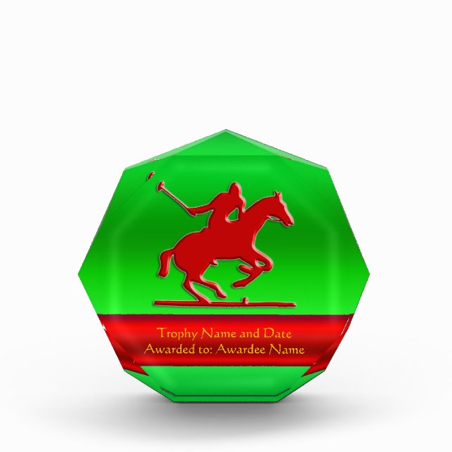 Embossed Polo Pony and Rider, red chrome-look Award (Front)