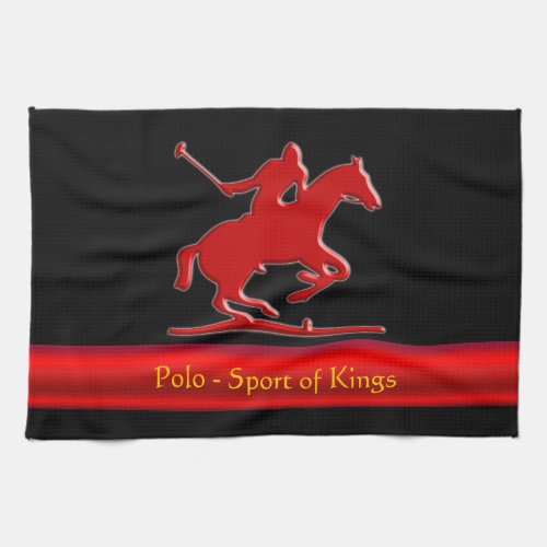 Embossed Polo Pony and Rider red chrome_look Towel