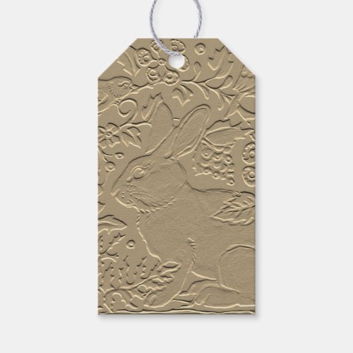 Embossed Rabbit Brown Kraft Paper Bird Floral Gift Tags