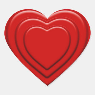 Embossed Red Heart Sticker