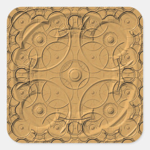 Embossed Rings on Gold Metal Sticker