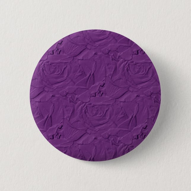 Embossed Roses Lavender Purple Button (Front)
