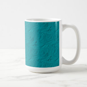 Embossed Roses TEAL Coffee Mug