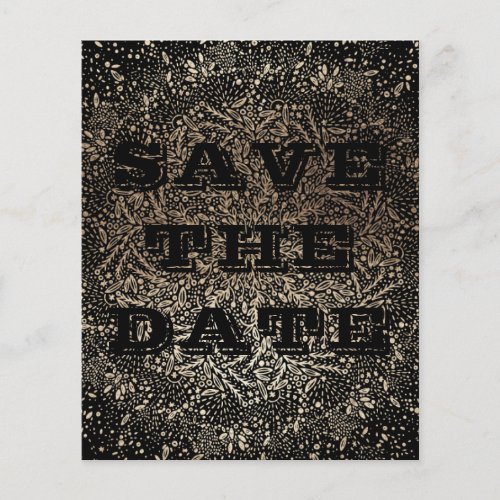 Embossed save the date Elegant Black Gold budget Flyer