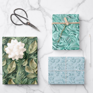 Embossed Shades of Variety of Colors Wrapping Paper Sheets